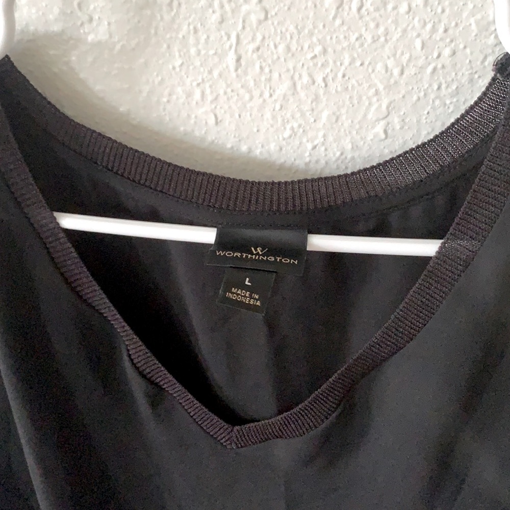 Worthington Large Black Blouse